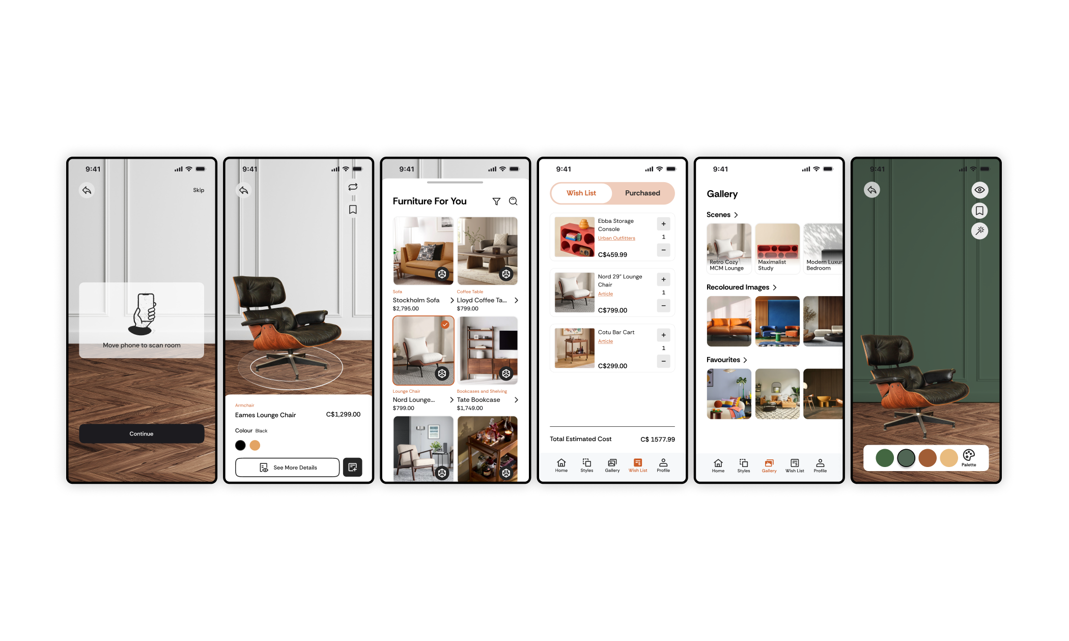 Reano Mobile Screens